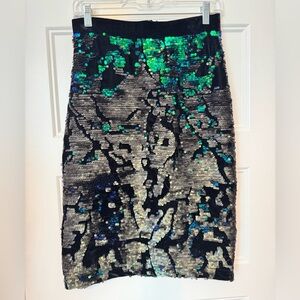 TOPSHOP BLACK MERMAID SEQUIN BODY CON SKIRT SIZE 6